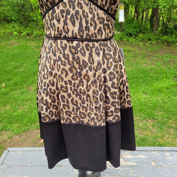 Taylor Brown & Black Leopard Print A-line Sleeveless Dress size 6 - Picture 7 of 13